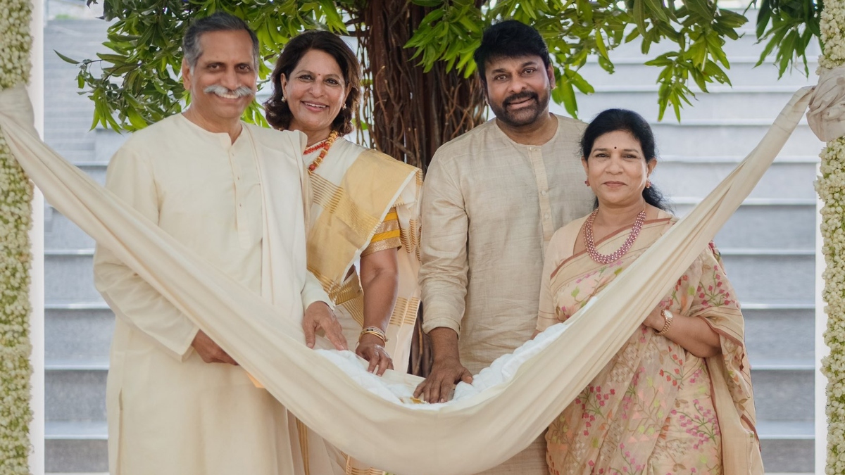 Chiranjeevi reveals Ram Charan, Upasana's baby girl name; shares photo