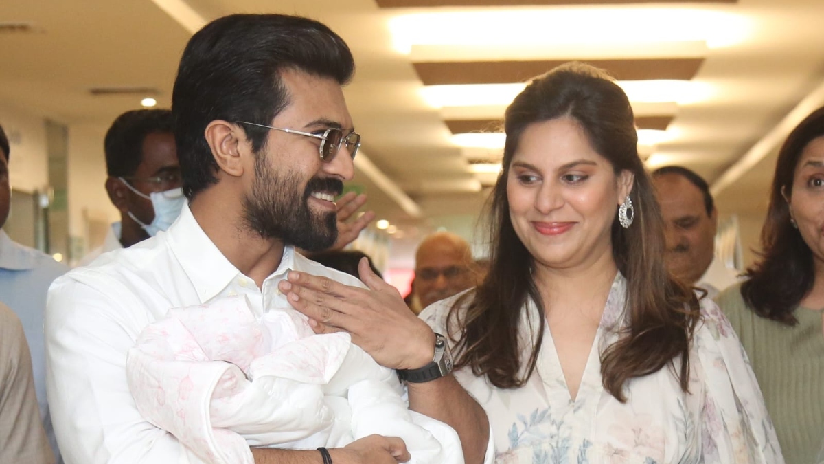 Ram Charan, Upasana Konidela Are All Smiles As They Pose With Their Baby For The First Time |  LOOK