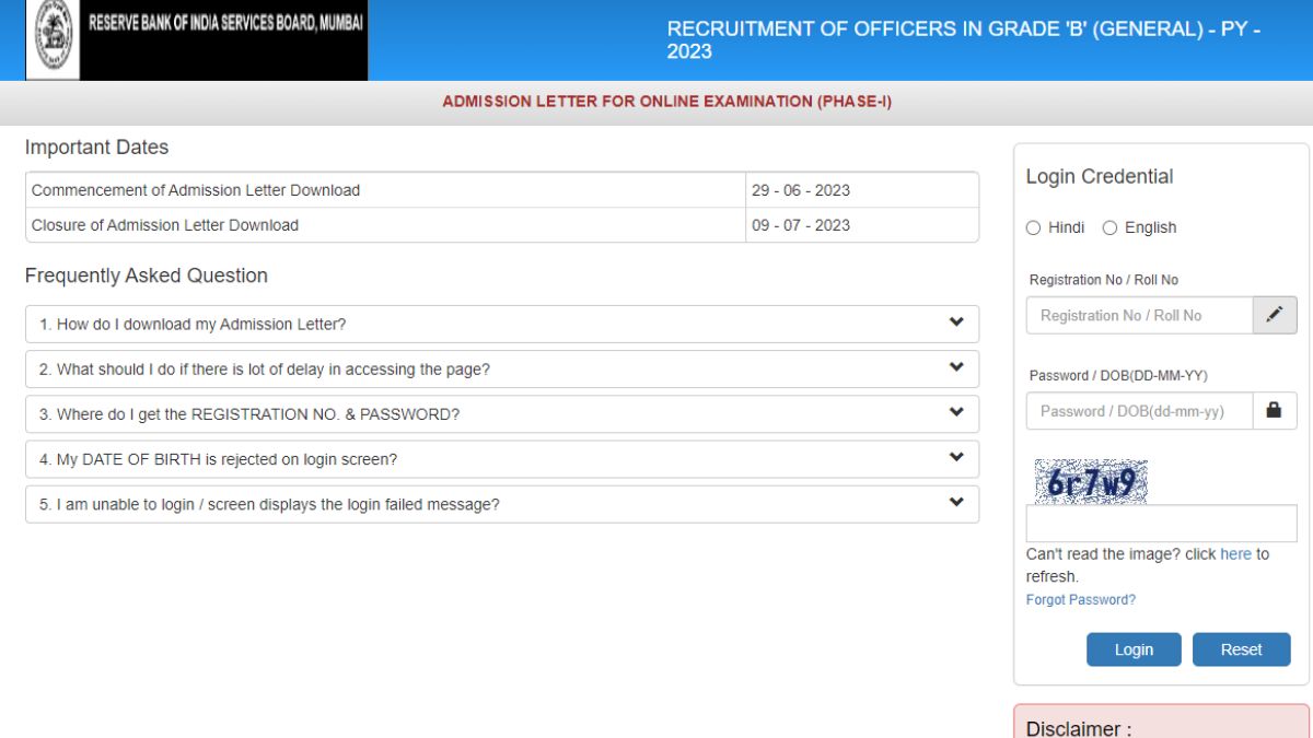 RBI Grade B 2023 Admit Card Out, Here's Easy Steps To Download Hall ...
