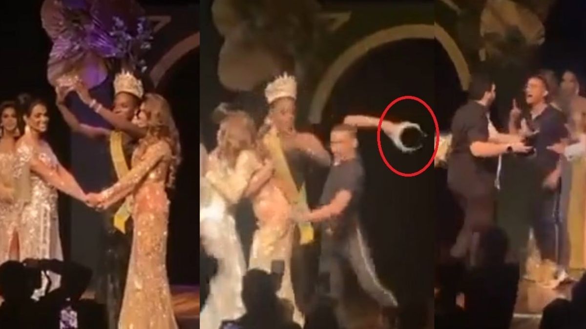 Angry husband smashes pageant winner’s crown after wife announced runner-up. Watch