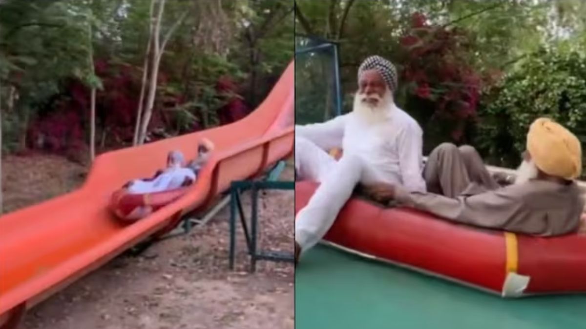 These 2 elderly Sikh men’s water slide fun will put a smile on your face. Watch