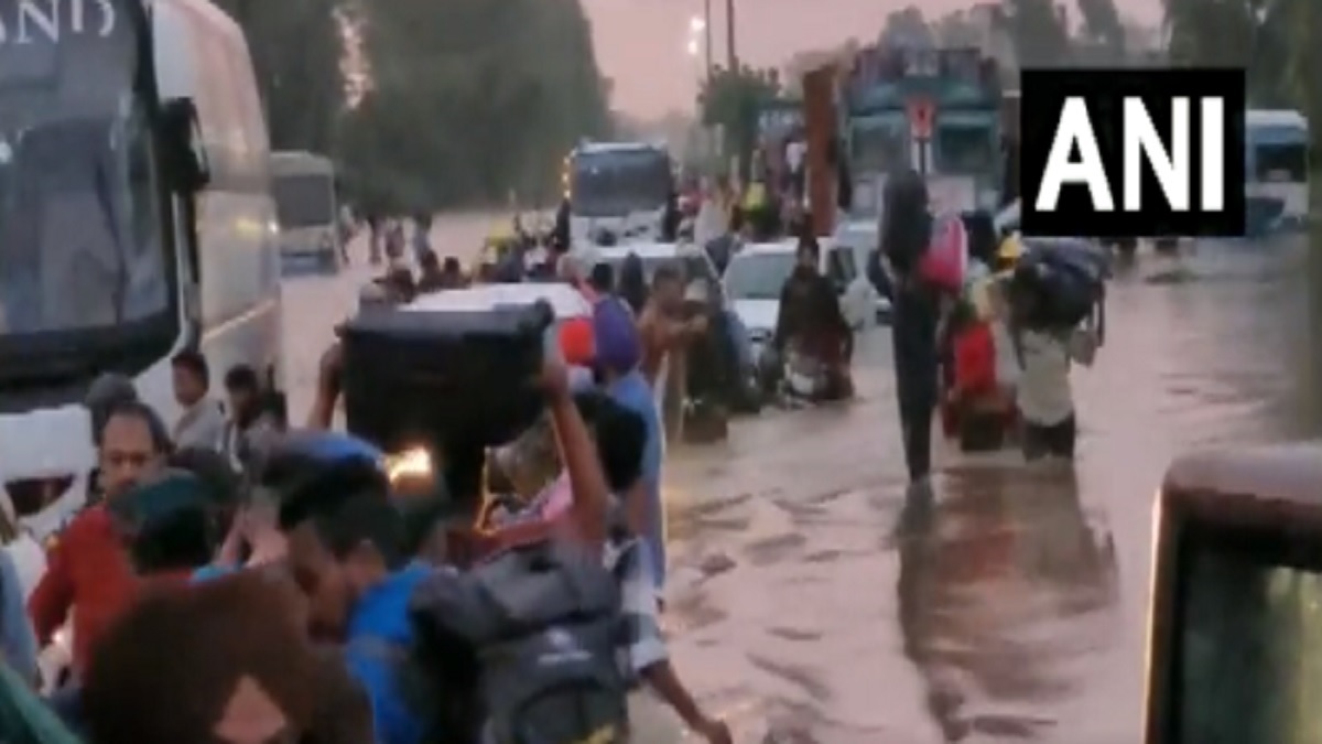 WATCH | Traffic at standstill on Ambala-Chandigarh highway after heavy rainfall