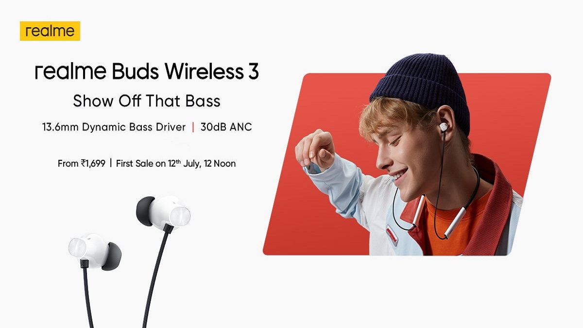 Realme Buds Wireless 3 to go on sale starting from July 12 from 12 noon onwards