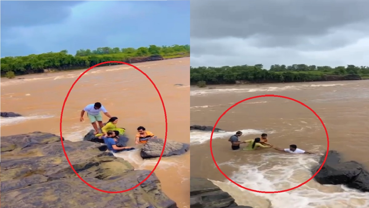Maharashtra Woman falls into river while taking selfie, rescue video goes viral India TV