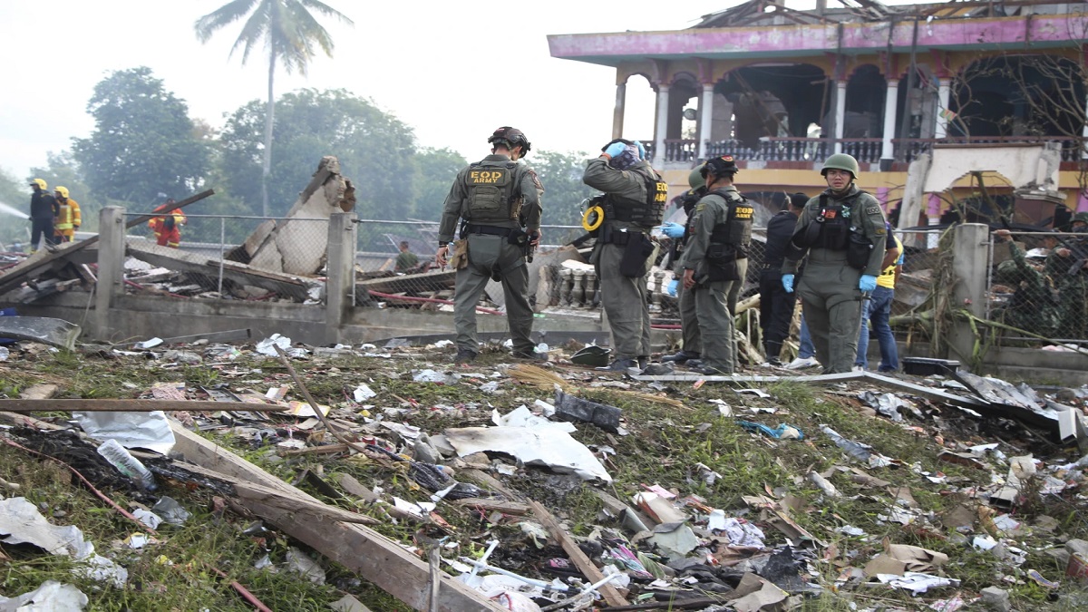 Rescue work after the explosion in Thailand.