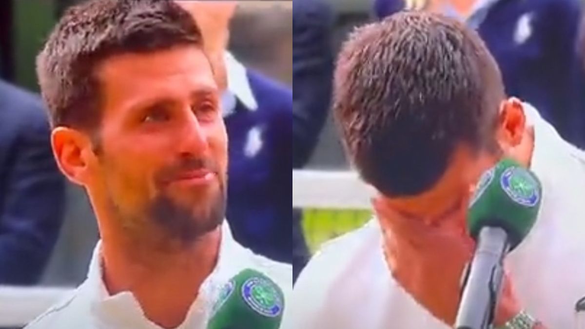 WATCH Novak Djokovic breaks down during postmatch speech looking at