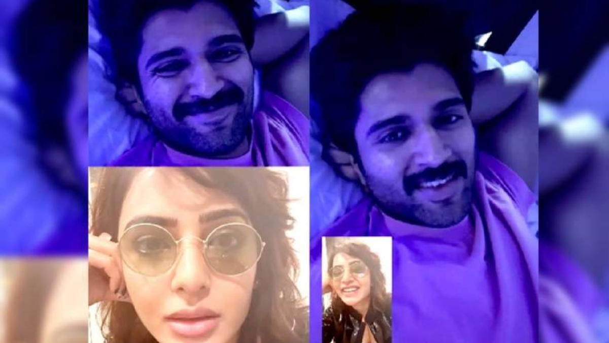 Vijay Deverakonda video calls Samantha at night lying on the bed; shares post on Instagram