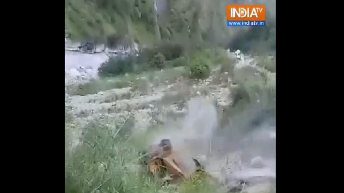 Uttarakhand: Boulder hits bulldozer during road clearing operation after landslide in Pithoragarh | Video