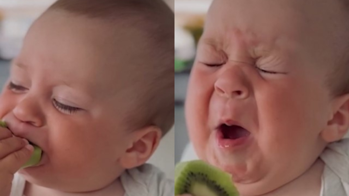 Viral: Toddler's reaction to eating Kiwi for the first time will leave you in splits | WATCH