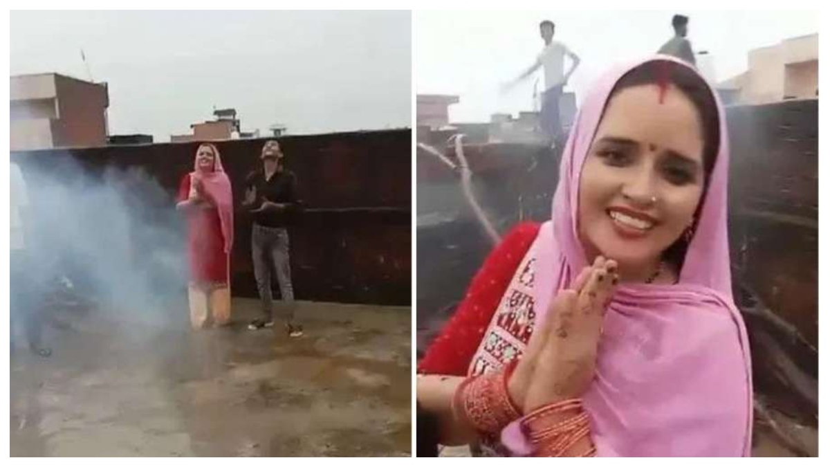 Seema Haider bursts fireworks with family in Noida Seema Haider bursts fireworks with family in Noida