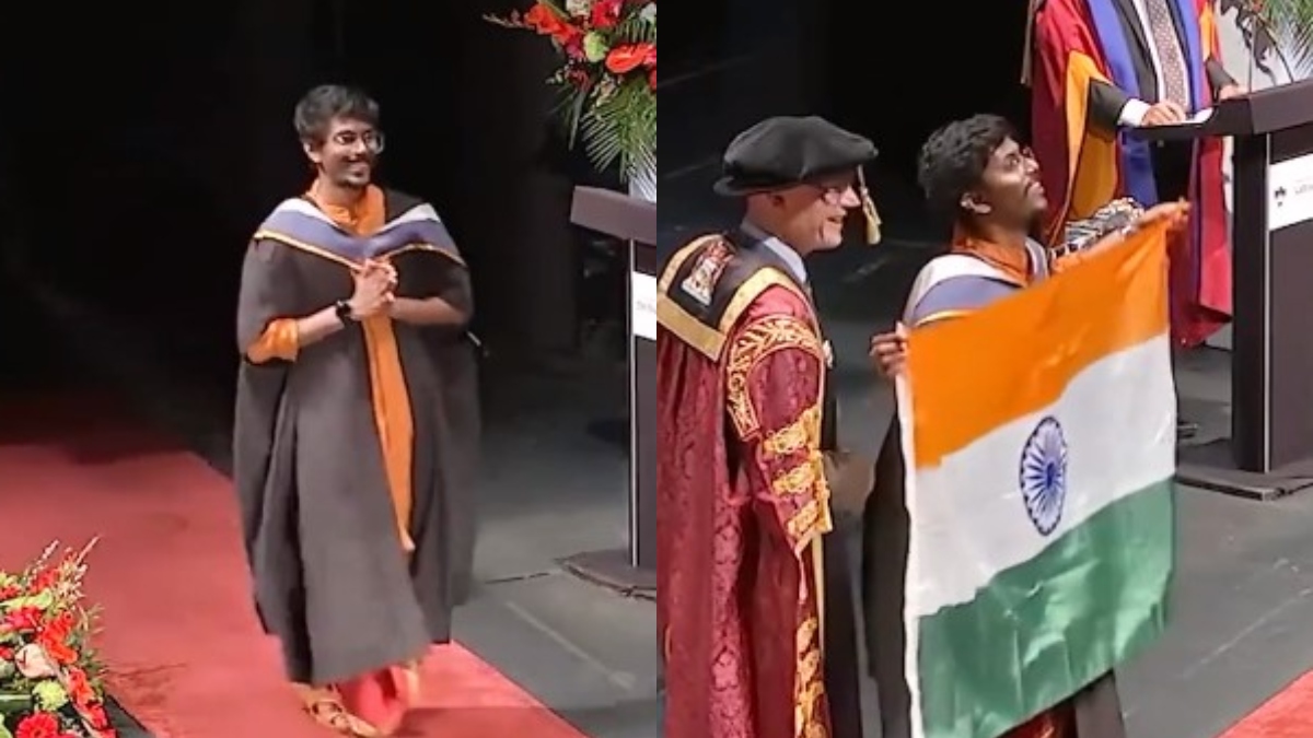 Indian student flaunting national flag at his graduation is winning hearts on internet