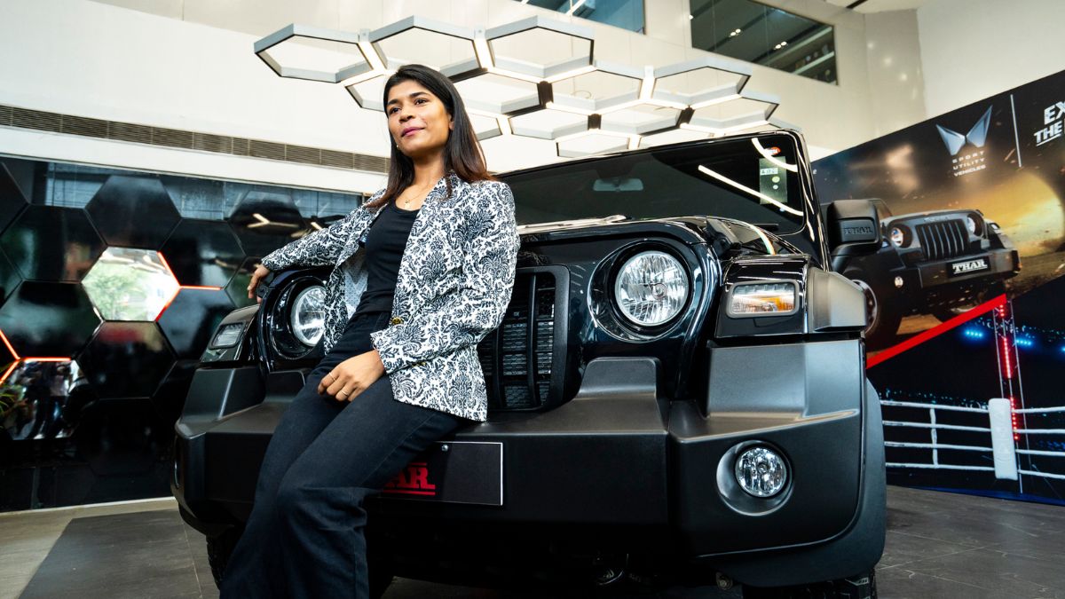 Two-time world boxing champion Nikhat Zareen receives Thar SUV from Mahindra