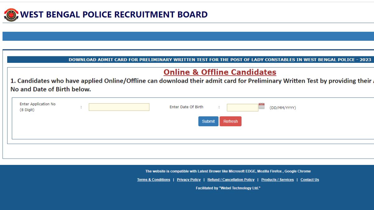 WB Police admit card 2023 lady constable released for prelims exam at wbpolice.gov.in, direct link here