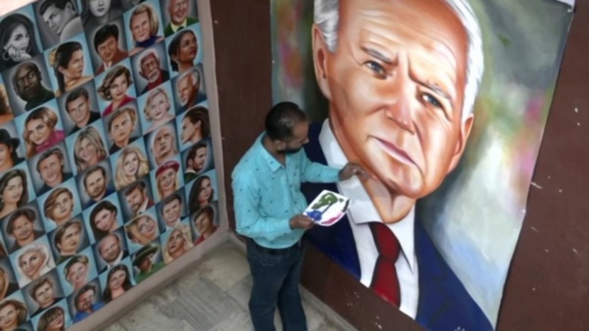 G20 Summit: Amritsar artist paints Biden's portrait to welcome him at mega event | VIDEO