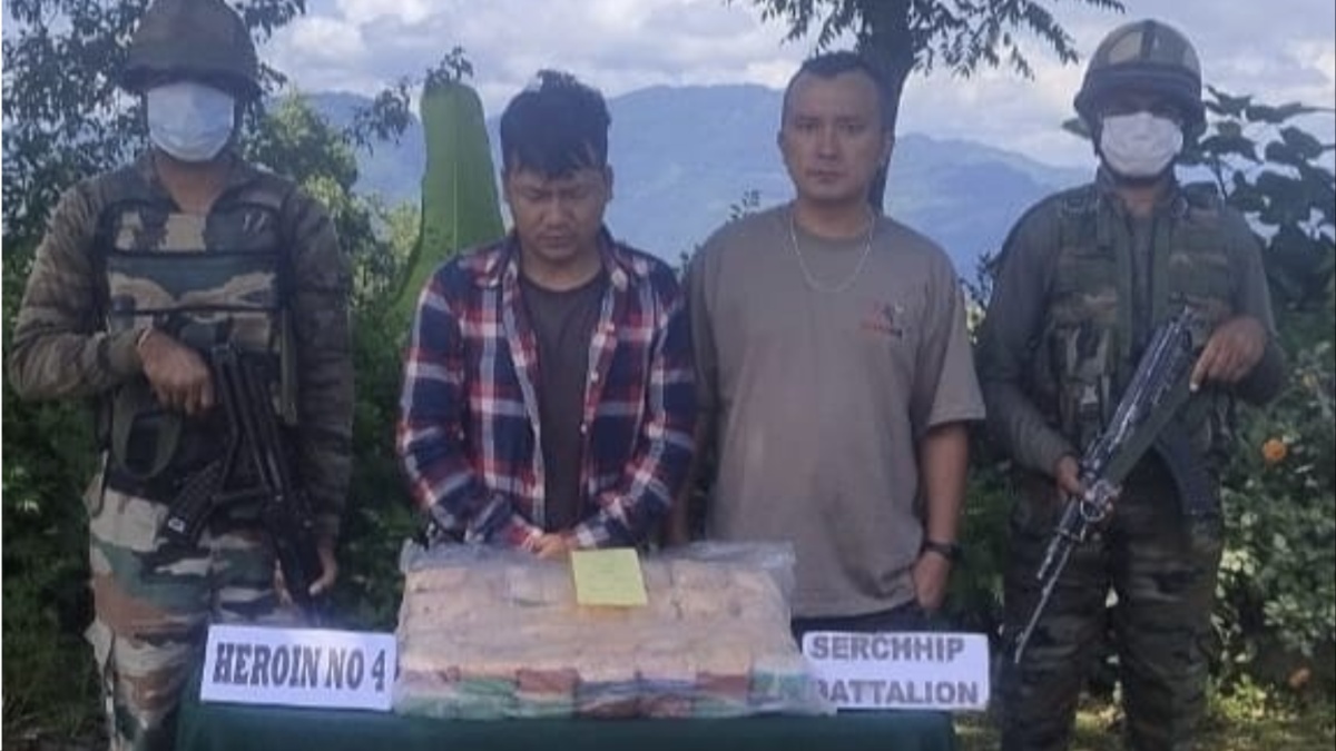 Assam Rifles seizes heroin worth Rs 4.82 crore in Champhai district, arrests smugglers