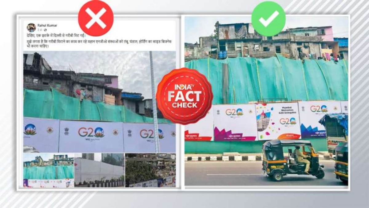 Fact Check: Claim that G20 Summit hoardings were used to cover Delhi slum areas is misleading