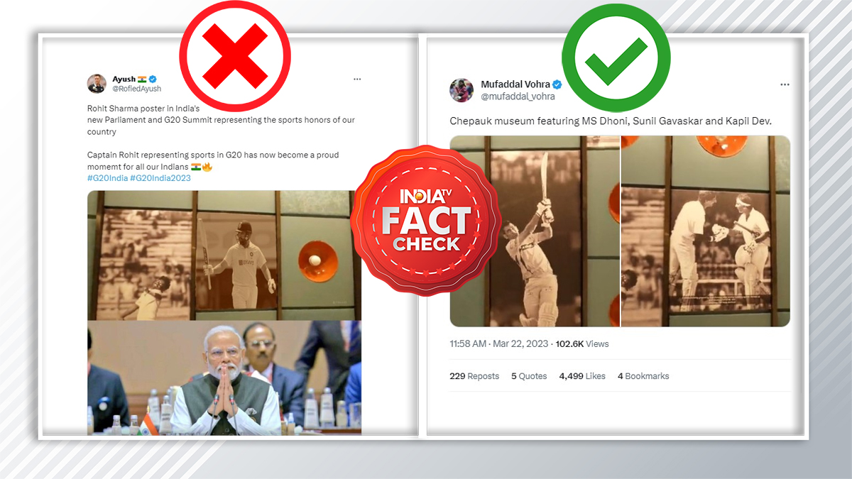 FACT CHECK: No Rohit Sharma poster displayed at Parliament or Bharat Mandapam | Check here