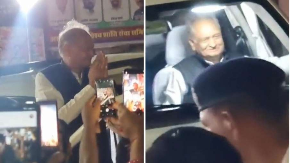 'Modi-Modi' slogans raised in front of Ashok Gehlot | WATCH Rajasthan CM's reaction