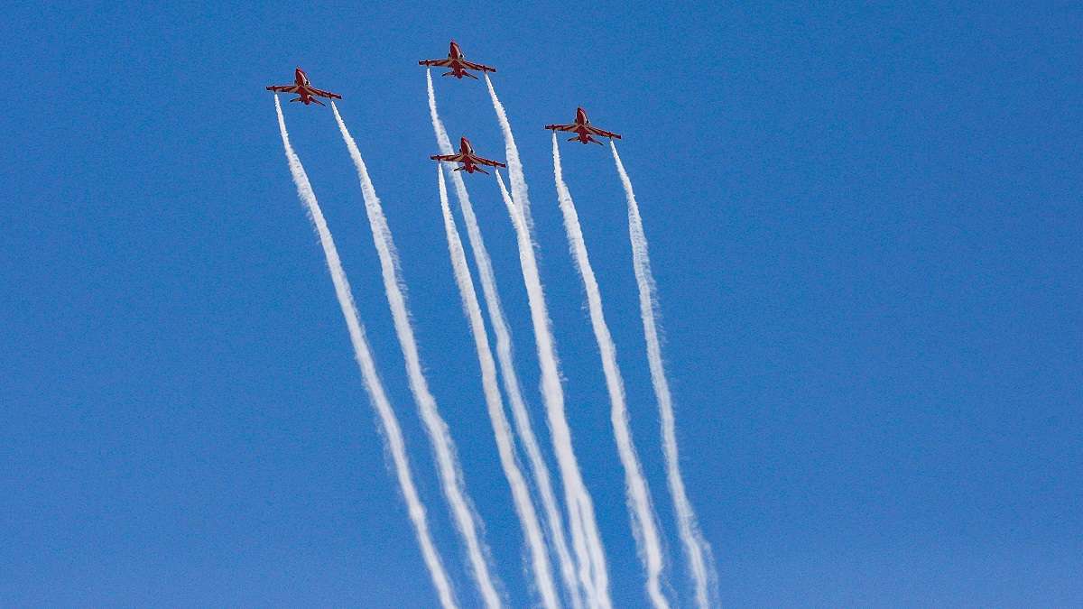 IAF Surya Kiran Aerobatic Team air show Jammu 76th anniversary of JK ...