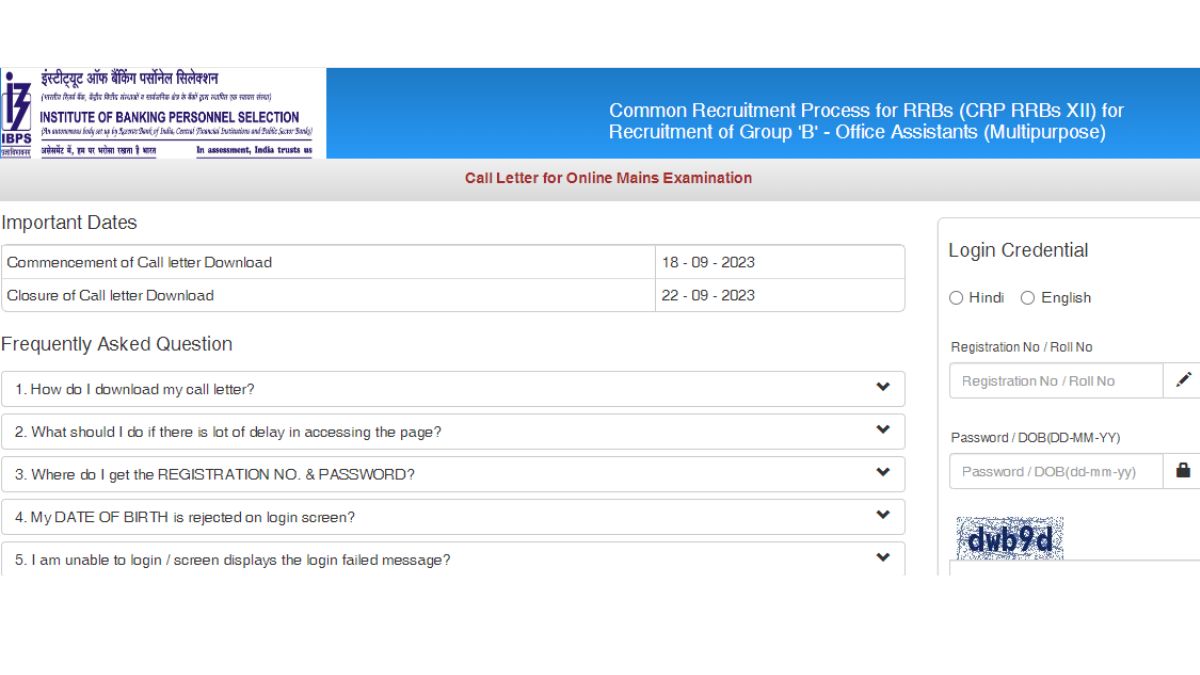 IBPS Office Assistant main 2023 admit card out at ibps.in, check direct link