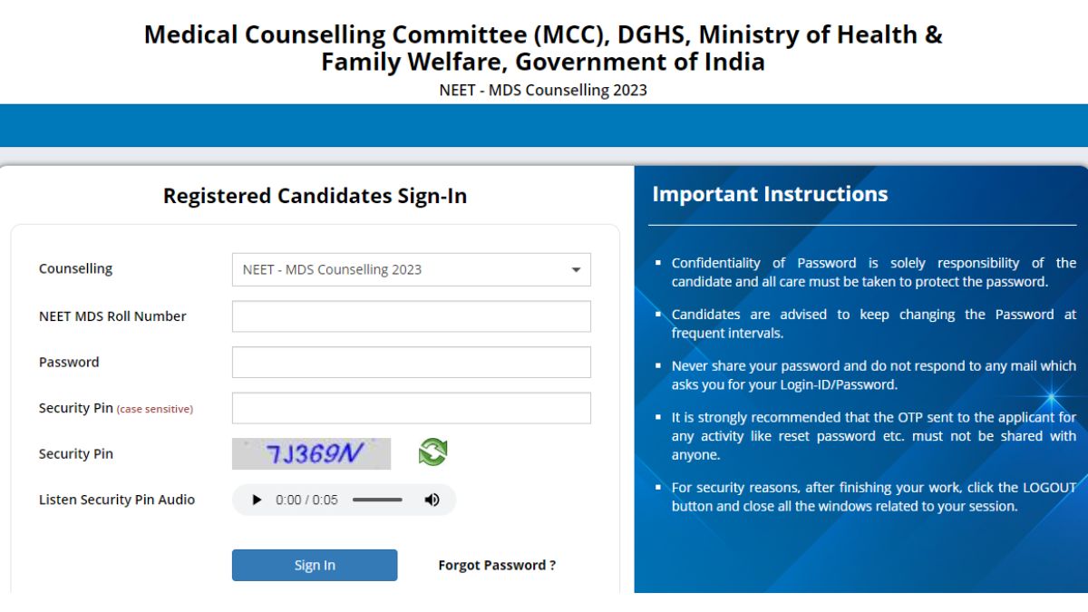 NEET MDS counselling Round 3 registration begins at mcc.nic.in, check