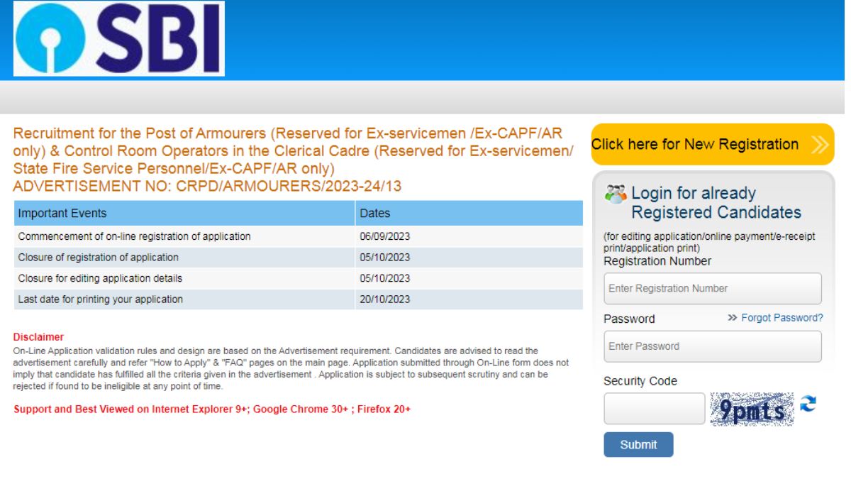 SBI Recruitment 2023 notification out: Apply online for 107 Armourer and Control Room Operator Posts