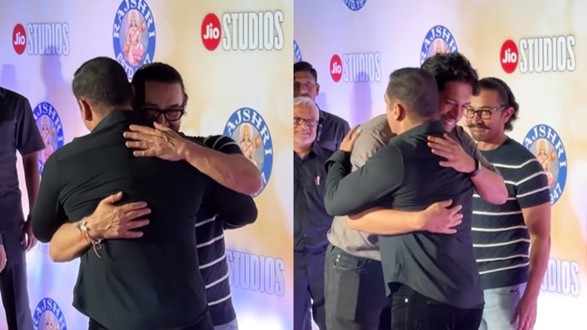 WATCH: Salman Khan hugs Aamir Khan, son Junaid at Dono premiere