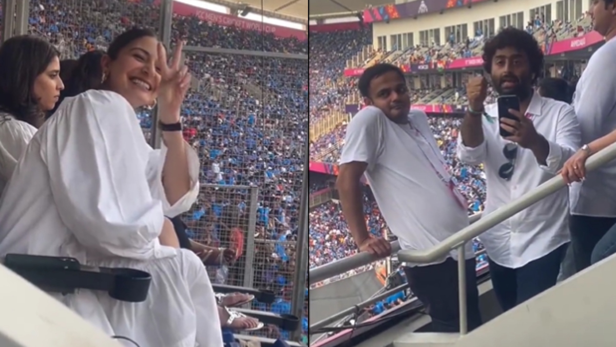 1200px x 675px - When Anushka Sharma posed for Arijit Singh's camera during IND vs PAK  match, watch viral video | Entertainment News â€“ India TV