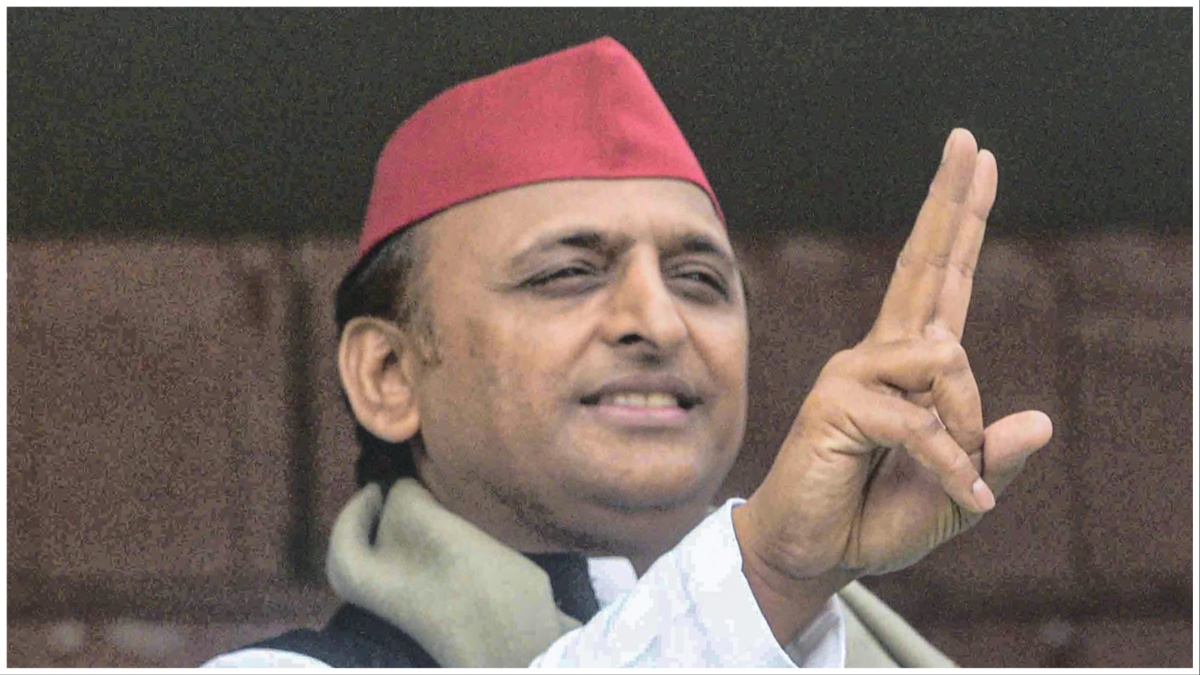 Samajwadi Party President Akhilesh Yadav during a rally.