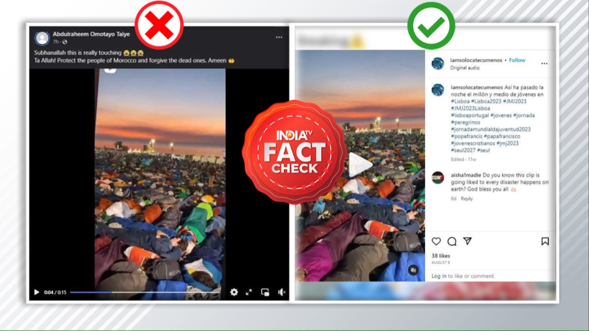 FACT CHECK: Viral video of pilgrims sleeping outdoors erroneously tied to Moroccan earthquake | Know more