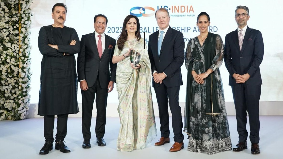 Nita Ambani receives Global Leadership Award for philanthropy and CSR from USISPF