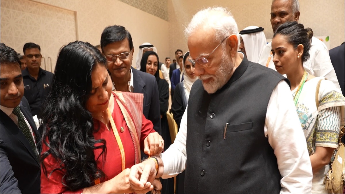 WATCH VIDEO: President of Mexican Senate Ana Lilia Rivera ties Rakhi to PM Modi at P20 Summit 2023