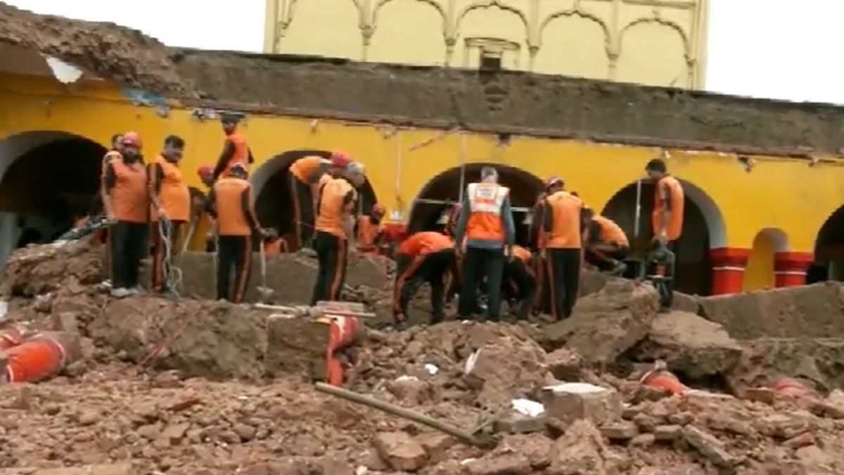 Portion of Ranbireshwar Temple collapses in Jammu, rescue operations underway