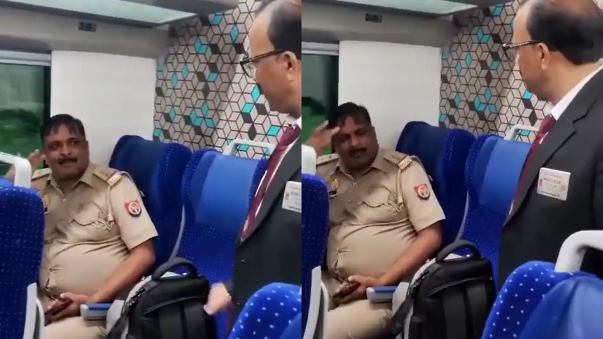 Policeman travels in Vande Bharat without ticket, engages in verbal spat with TTE | WATCH