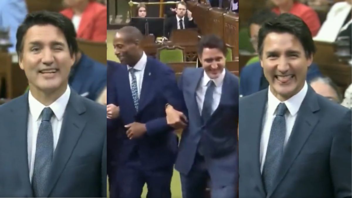 Another embarrassment for Trudeau! internet calls him 'cringe' as he sticks his tongue out, winks at Speaker