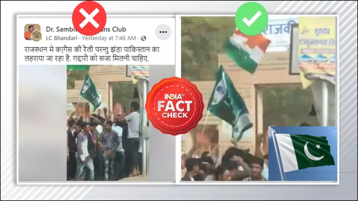 Fact-Check: No, Pakistan’s flag was not waved at Congress rally in Rajasthan, viral video is fake