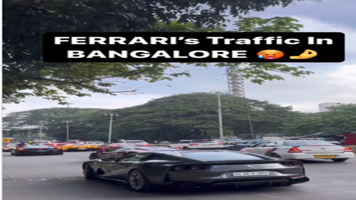 WATCH VIDEO: Ferraris get stuck in Bengaluru's traffic jam, Ashneer Grover reacts