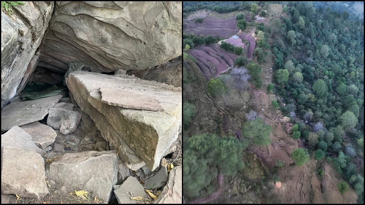 Rajouri encounter: Indian Army shares picture of cave used by terrorists as hideout in forests