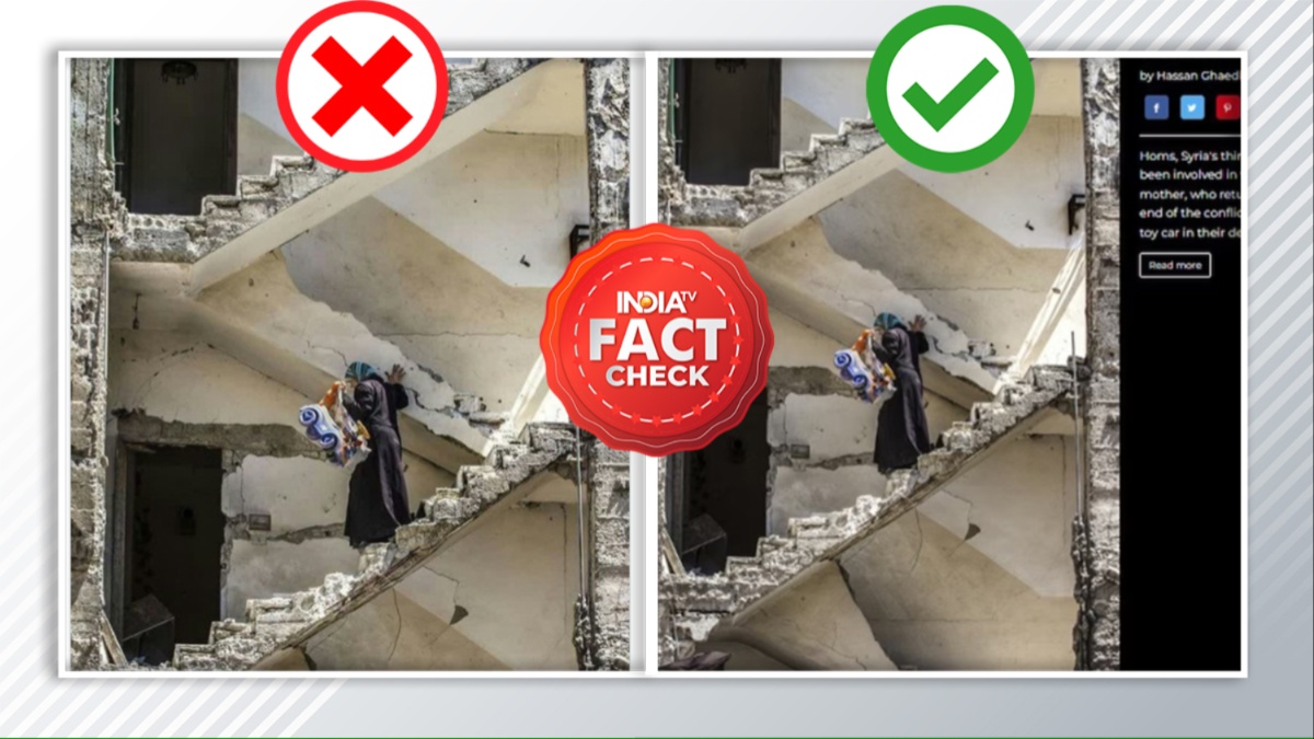 Fact Check: Photo of Palestinian mother recovering toy car is deceptive | Here's the truth