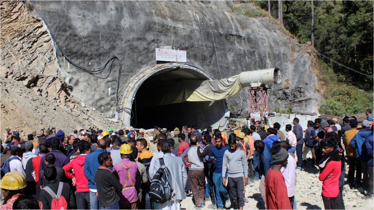 Uttarkashi Rescue Team Enters Collapsed Uttarakhand Tunnel Ambulances