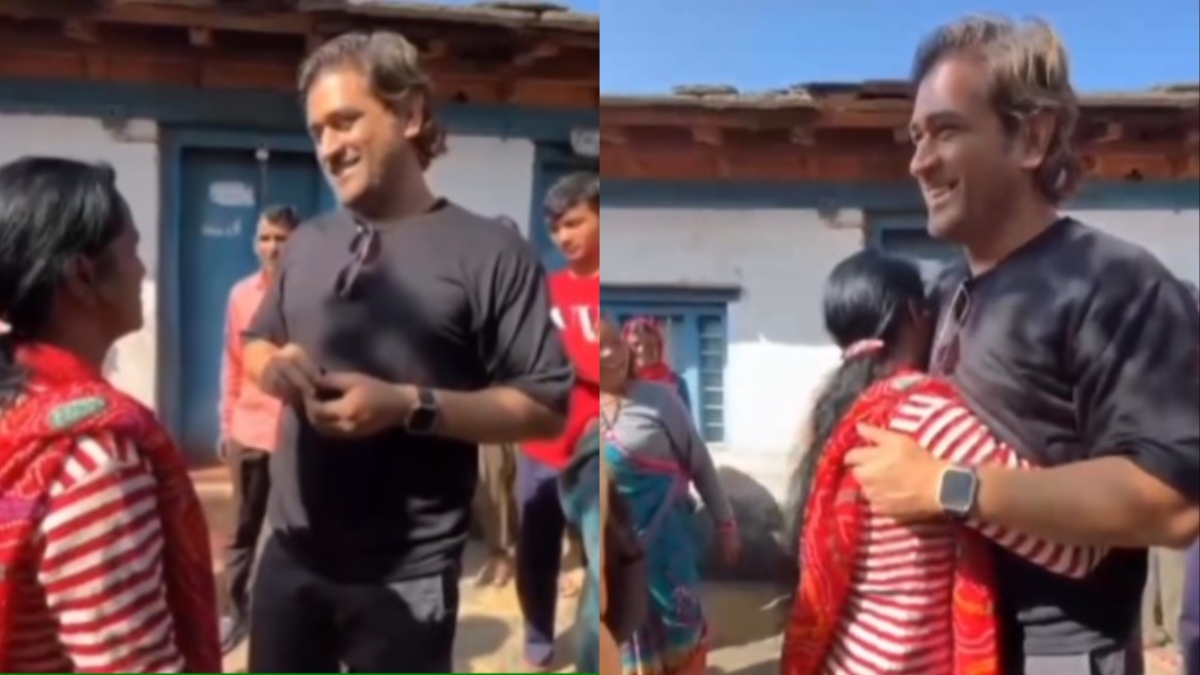 MS Dhoni touches woman’s feet, seeks blessings during Uttarakhand trip, video goes viral | WATCH