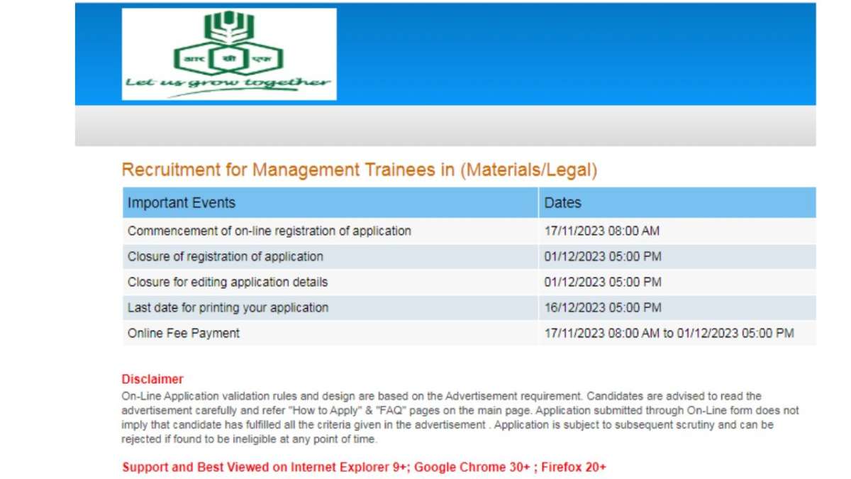RCFL Management Trainee Recruitment 2023 Online applications underway