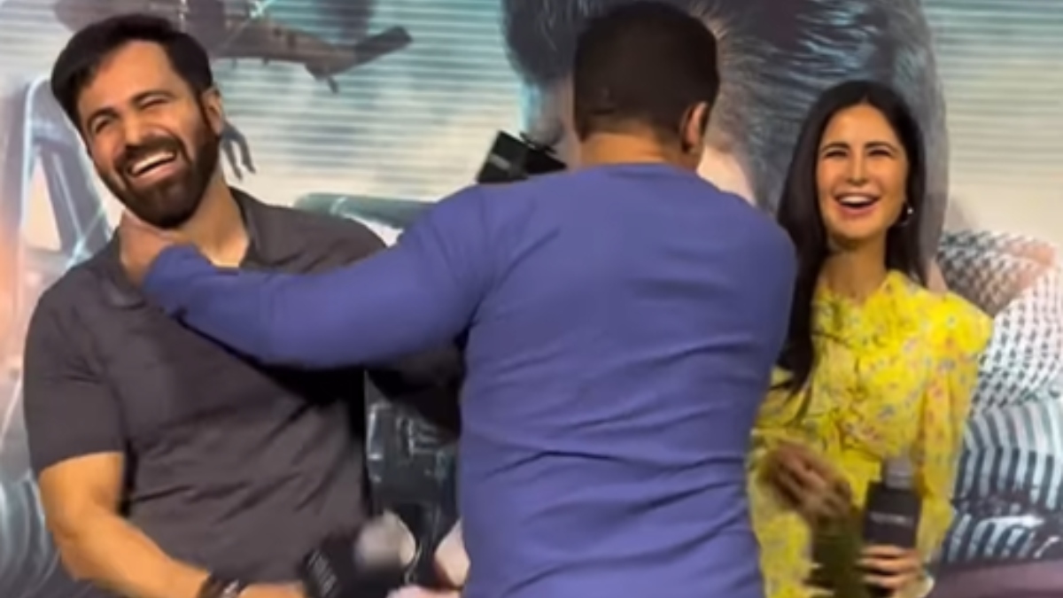 Katrina Vs Salman Xxx Video - Tiger 3 success event: Salman Khan kisses Emran Hashmi leaving Katrina Kaif  shocked, video viral | Watch â€“ India TV