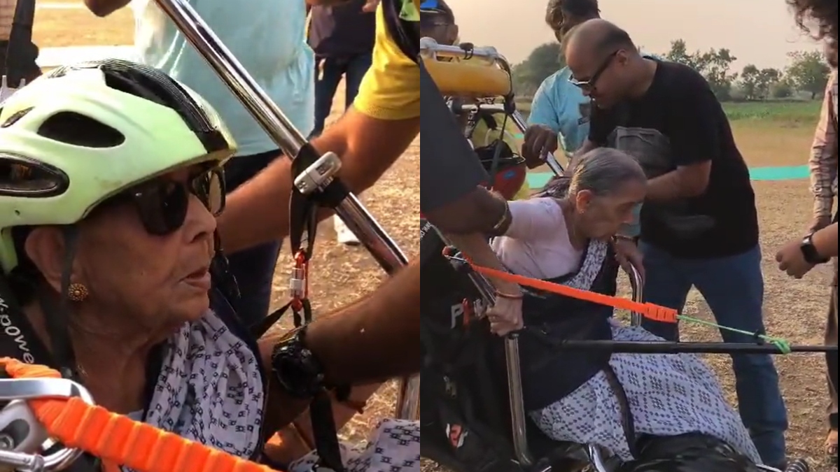 97-year-old woman learns paramotoring, becomes Anand Mahindra's 'hero of the day' | WATCH