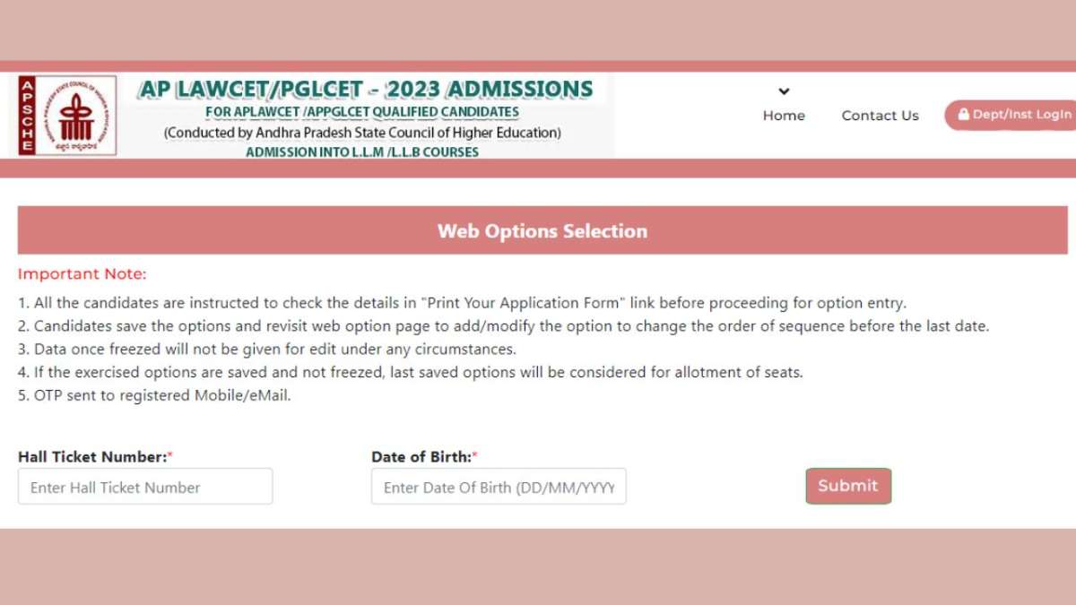 AP LAWCET/PGLCET Counselling 2023: Phase 2 web options entry begins today, check how to apply