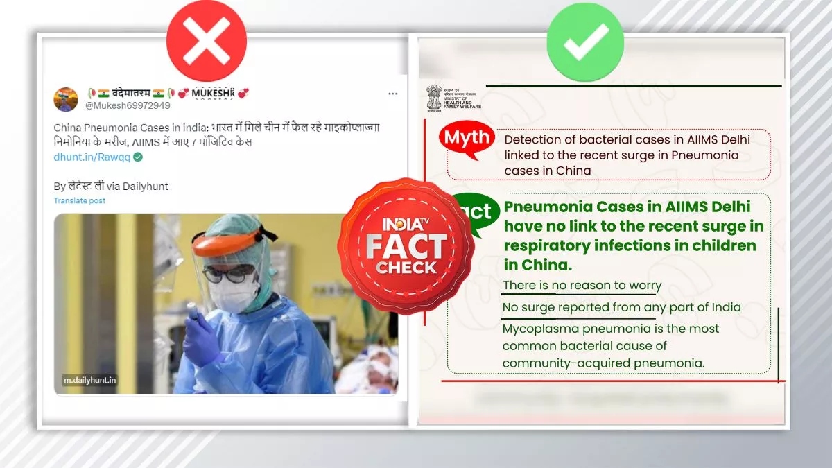 Fact Check: Reports claiming detection of China pneumonia cases at AIIMS Delhi misleading | Details