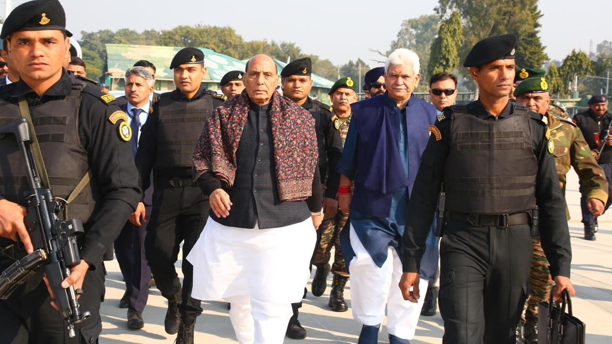 Defence Minister Rajnath Singh reaches Jammu to review security situation amid outrage over civilian deaths