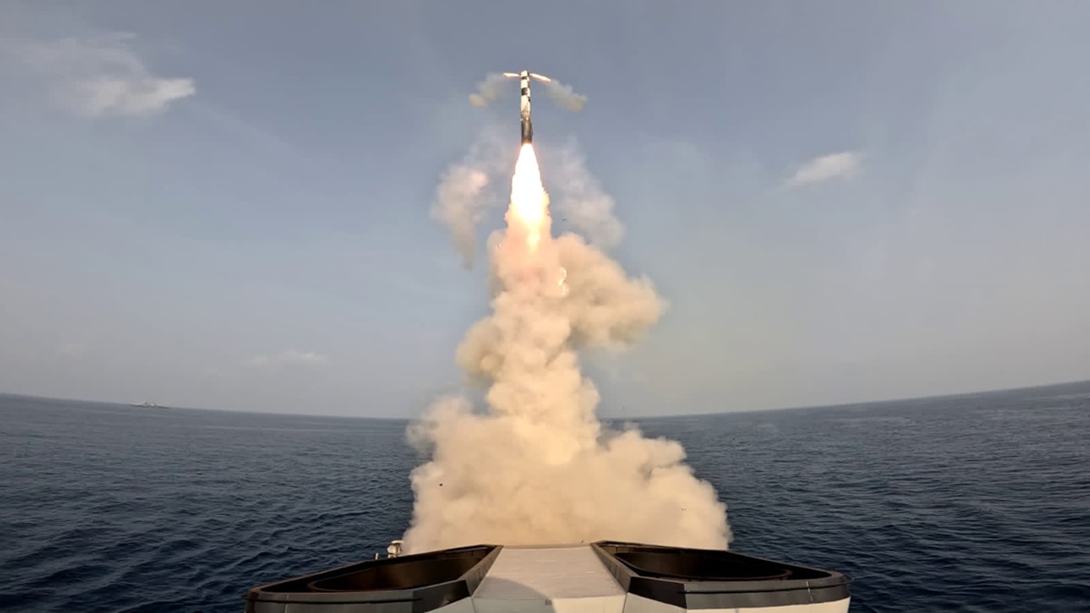 Indian Navy carries out precision hit of land target with improved ...