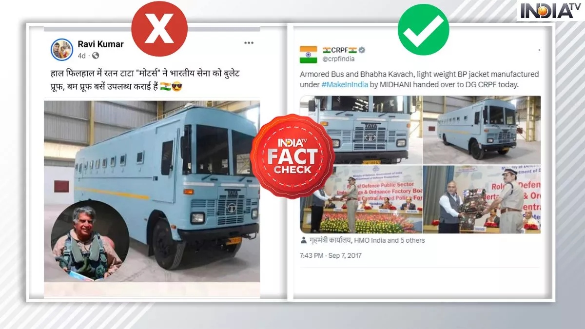 Fact Check: No, Ratan Tata didn't present bulletproof buses to Indian Army, viral claim misleading