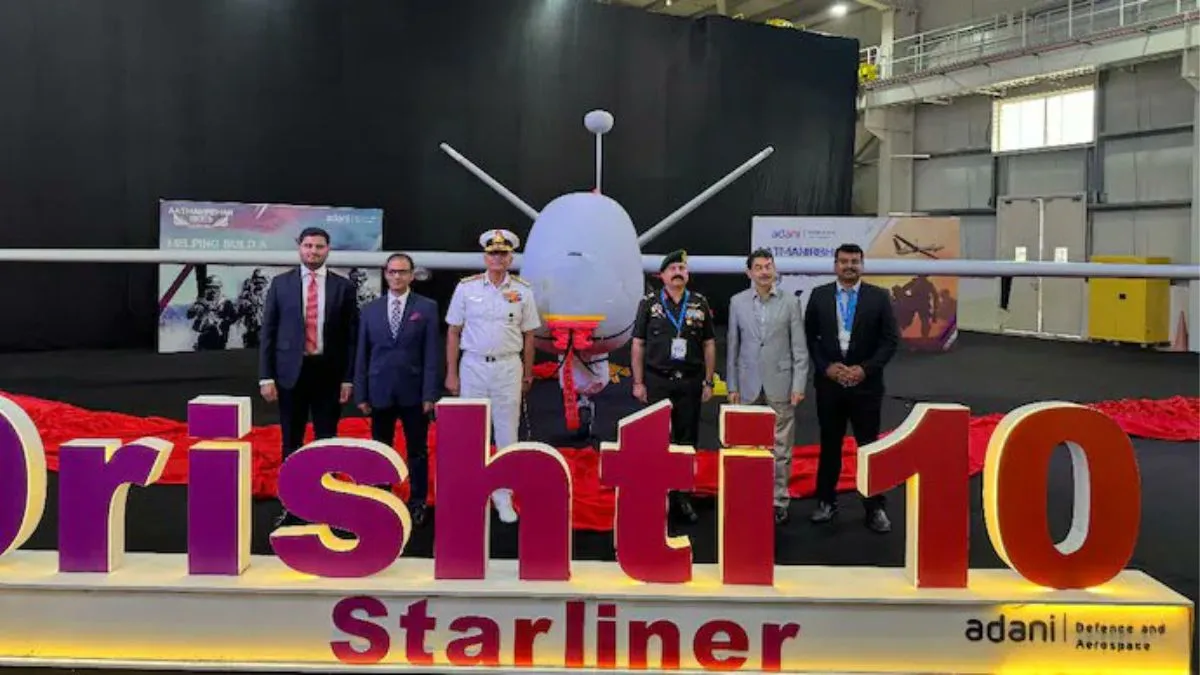 Indian Navy Chief Admiral R Hari Kumar unveiled the first indigenously manufactured Drishti 10 Starliner Unmanned Aerial Vehicle in Hyderabad. 
